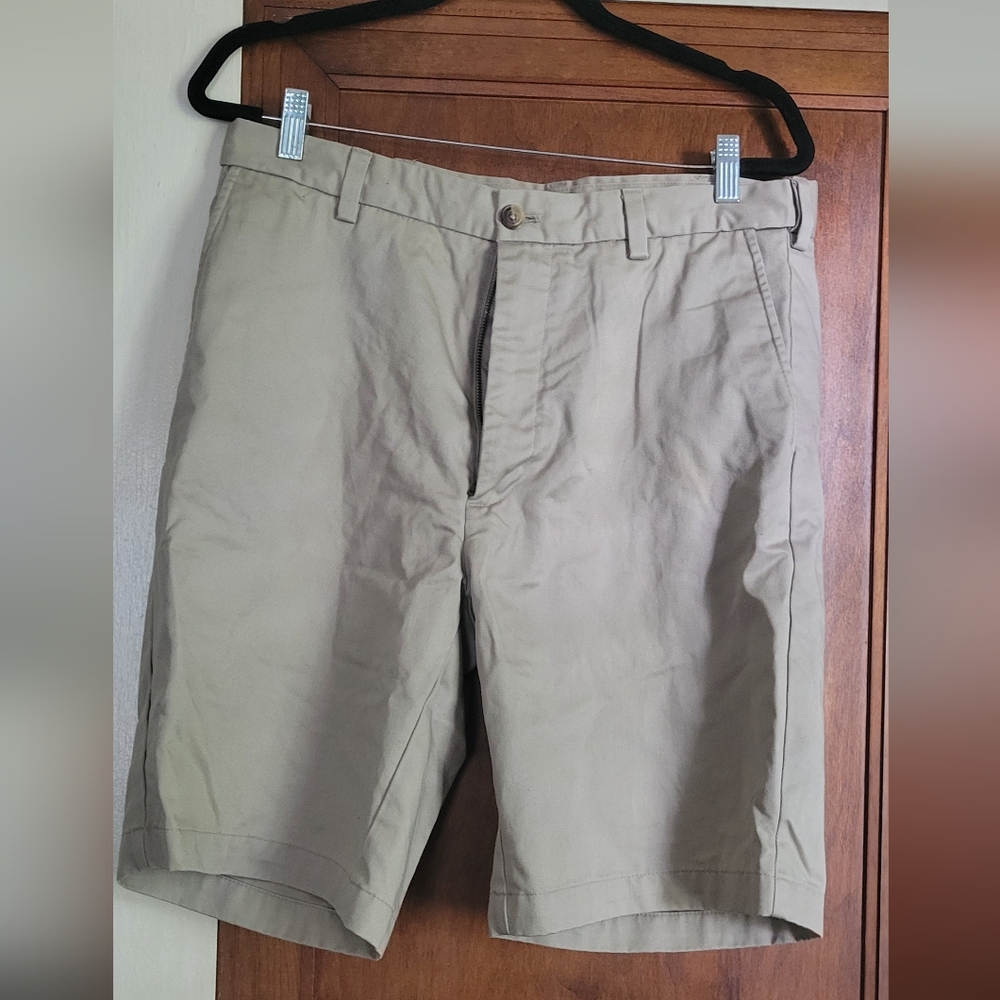 Roundtree & Yorke Tan Flat Front Shorts #4